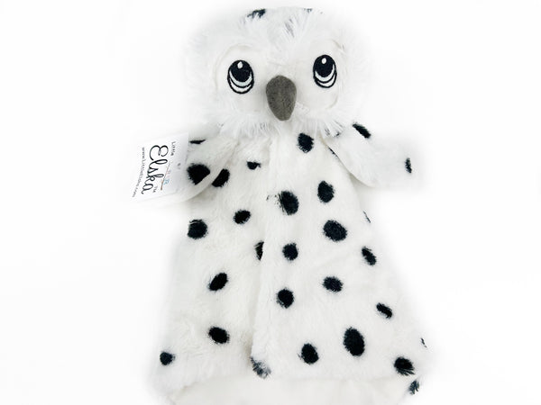 Personalized Owl Lovey, Black and White with Embroidered Name or Message