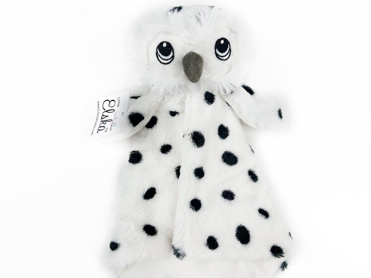 Personalized Owl Lovey, Black and White with Embroidered Name or Message