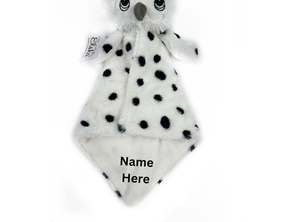 Personalized Owl Lovey, Black and White with Embroidered Name or Message