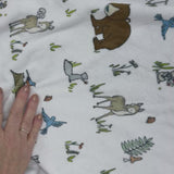 View details for Minky Baby Blanket, Green Woodland Animal Minky, Birth Stats with Raccoon, Personalized Gift for Baby Minky Baby Blanket, Green Woodland Animal Minky, Birth Stats with Raccoon