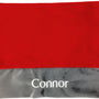 Personalized Minky Pillowcase, Red and Gray Minky, Personalized Gift for Boys or Girls