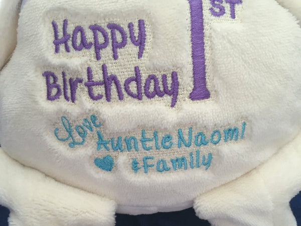 Personalized Fluffy Lamb, Birth Stats, Stuffed Animal, Newborn Gift, 1st Birthday Gift, Christening Gift for Babies