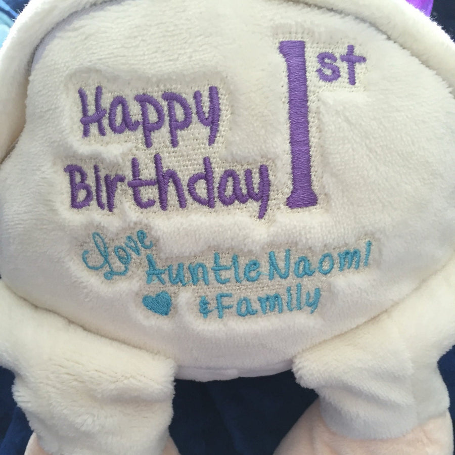 Personalized Fluffy Lamb, Birth Stats, Stuffed Animal, Newborn Gift, 1st Birthday Gift, Christening Gift for Babies