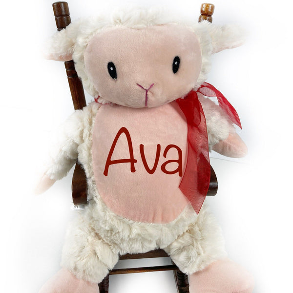 Personalized Fluffy Lamb, Birth Stats, Stuffed Animal, Newborn Gift, 1st Birthday Gift, Christening Gift for Babies