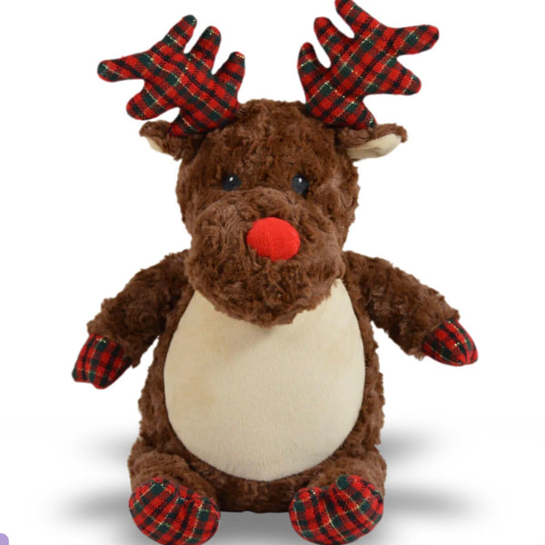 Personalized Brown Reindeer, Christmas Reindeer, Stuffed Animal, Newborn Gift, 1st Birthday Gift, Keepsake