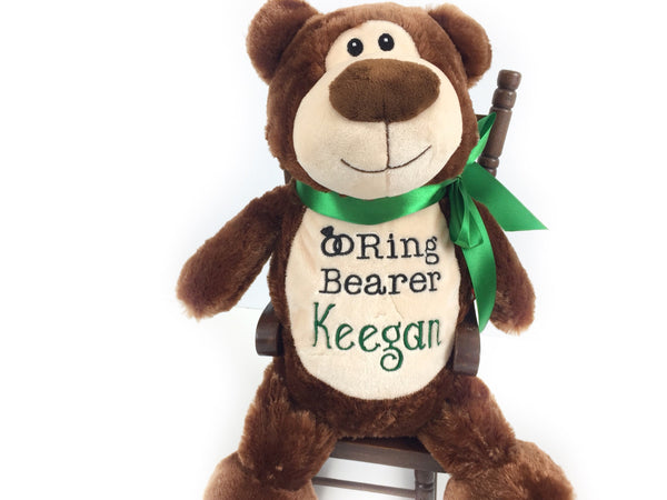 Ring Bearer Teddy Bear for Personalized Gift for Wedding Planner a Stuffed Animal Toy with Name